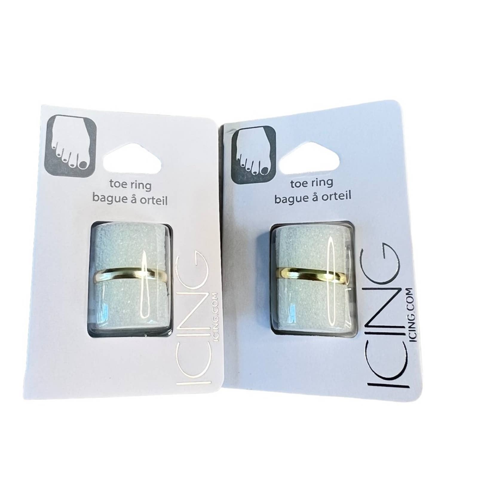 Icing Jewelry Two Gold Tone Toe Rings Nwt